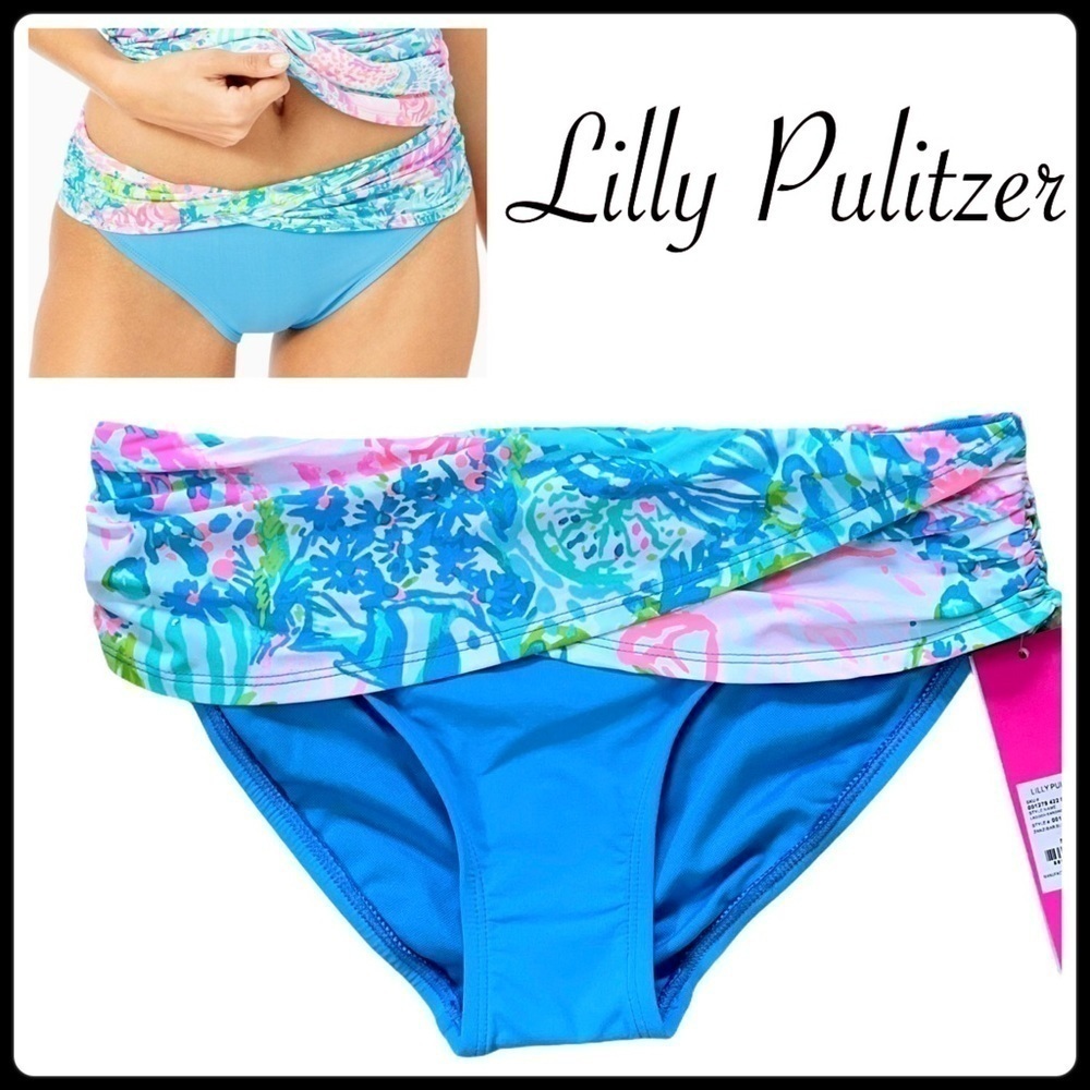 L Lilly Pulitzer Lagoon Sarong Hipster Bottom NWT